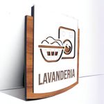 Placa De Sinalização | Lavanderia - MDF 15x13cm