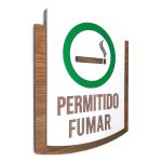 Placa De Sinalização | Permitido Fumar - MDF 15x13cm