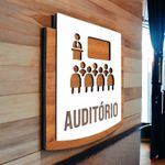 Placa De Sinalização | Auditório - MDF 15x13cm