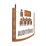 Placa De Sinalização | Auditório - MDF 15x13cm