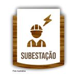 Placa De Sinalização | Subestação - MDF 15x13cm 