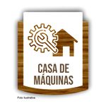 Placa De Sinalização | Casa de Máquinas - MDF 15x13cm