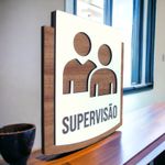 Placa de Sinalização - Supervisão - MDF 15x13cm 