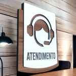 Placa de Sinalização - Atendimento MDF 15x13cm