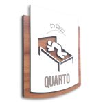 Placa De Sinalização | Quarto - MDF 15x13cm