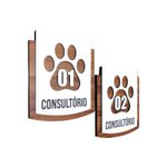 Kit Placa Sinalização - Pet | Com 2 Peças MDF 15x13cm