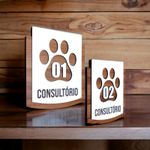 Kit Placa Sinalização - Pet | Com 2 Peças MDF 15x13cm