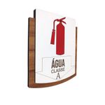Placa De Sinalização | Extintor - Água - MDF 15x13cm 