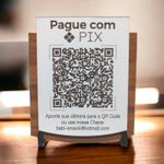  Placa de Sinalização | Pix - QR Code - MDF 15x13cm 