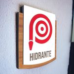 Placa de Sinalização - Hidrante - MDF 15x13cm