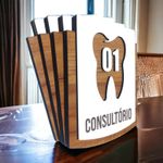Kit Placa Sinalização Consultório | Com 4 Peças MDF 15x13cm 