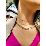 Corrente Chocker Riviera Fina Banhada a Ouro