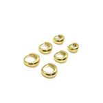 Trio Argolas Abauladas Banhado a Ouro