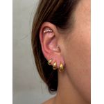 Trio Argolas Abauladas Banhado a Ouro