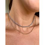 Chocker Cristais Prata Banhada a Ouro