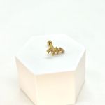 Piercing Raio Cravejado em Prata 925 com Banho de Ouro