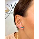 Brinco Earcuff Zircônias Color em Prata 925