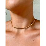 Corrente Chocker Malha Quadrada Banhada a Ouro