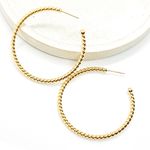 Brinco Meia Argola Rosquinha Banhado a Ouro