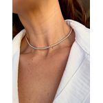 Corrente Chocker Riviera Média Banhada a Ródio Branco 