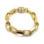 Pulseira Elos Retangulares Banhada a Ouro