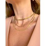 Corrente Chocker Malha Quadrada Banhada a Ouro