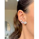 Brinco Earcuff Banhado a Ródio Branco