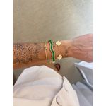 Bracelete Ondulado Verde Banhado a Ouro 