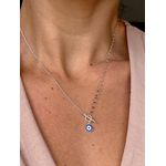 Corrente Olho Grego Azul em Prata 925 