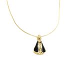 Corrente Nossa Senhora Aparecida Azul Banhada a Ouro