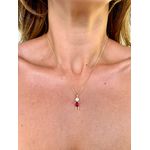 Corrente Menina Pérola Rosa Pink Banhada a Ouro