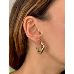 Brinco Meia Argola Organic Banhado a Ouro