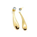 Brinco Gota Organic Pendente Banhado a Ouro