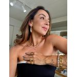 Brinco Gota Organic Pendente Banhado a Ouro