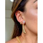 Brinco Gota Organic Pendente Banhado a Ouro