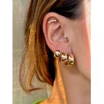 Brinco Argola P Grossa Lisa Banhado a Ouro 