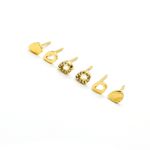 Trio de Brincos Gotinhas Banhado a Ouro