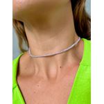 Choker Cristais Lavanda Suave Banhado a Ouro