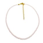 Choker Cristais Rosa Suave Banhado a Ouro