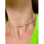 Choker Cristais Rosa Suave Banhado a Ouro