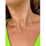 Corrente Elos Organic Cravejados Banhada a Ouro