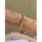 Bracelete Corações Coloridos Banhado a Ouro