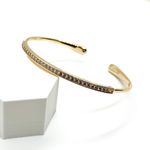 Bracelete Slim Cravejado Banhado a Ouro 