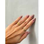 Anel Ajustável Frontal Basic Banhado a Ouro 