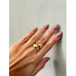 Anel Ajustável Quatro Gotas Banhado a Ouro