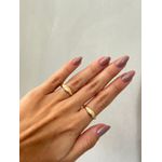 Anel Ajustável Minimal Riscadinho Banhado a Ouro