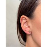 Brinco Trevo Mocha P Banhado a Ouro