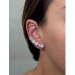 Brinco Earcuff Maxi Banhado a Ródio Branco 