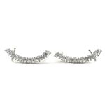 Brinco Earcuff Gotinhas Banhado a Ródio Branco