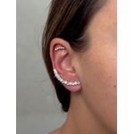 Brinco Earcuff Gotinhas Banhado a Ródio Branco